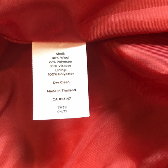 Talbots Wool 4P Blazer Jacket Burnt Orange Red - Picture 10 of 12